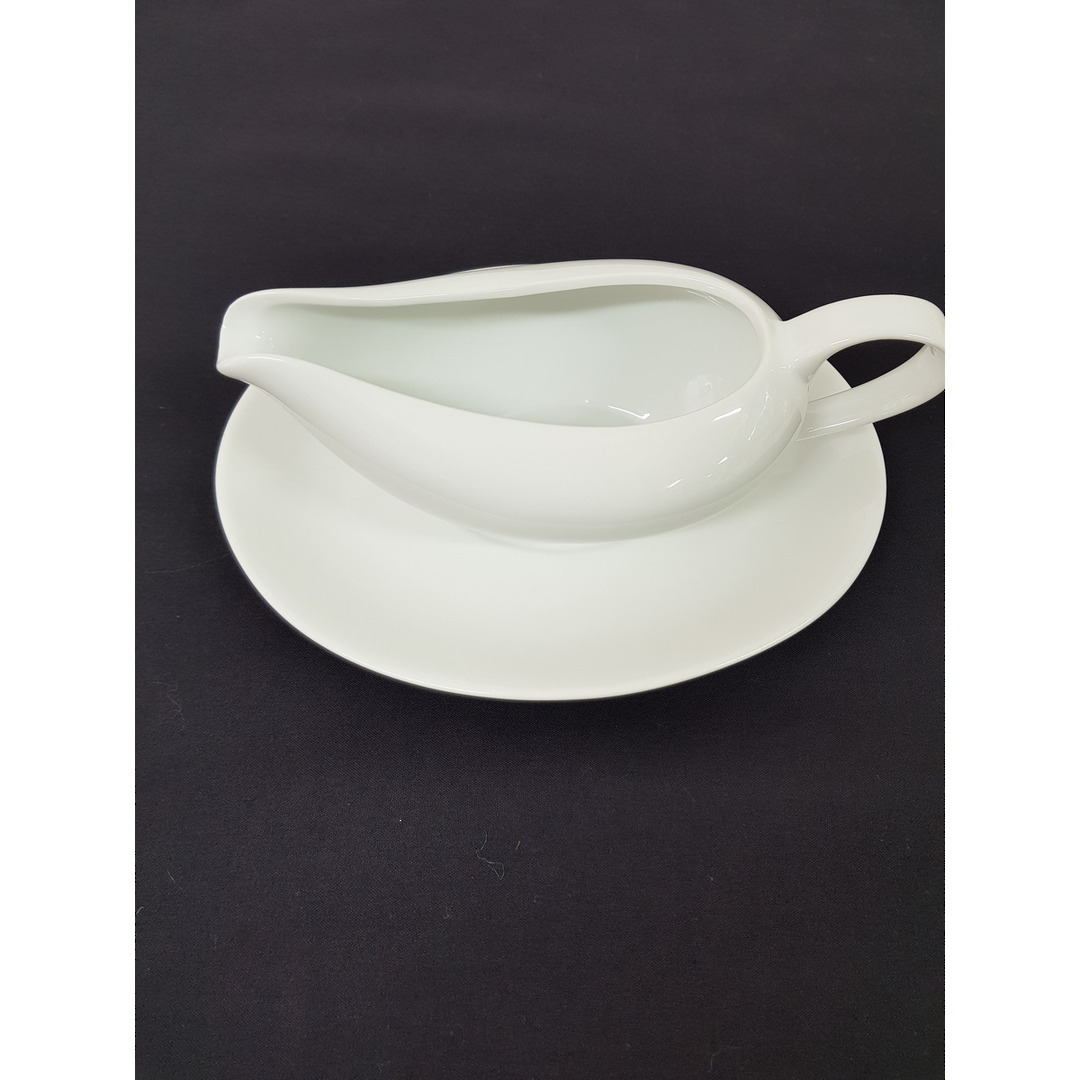 Gravy Boat & Saucer - Porcelain White image 0